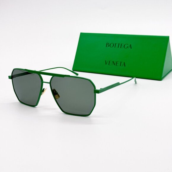 NEW BOTTEGA VENETA BV1012S 006 UNISEX GREEN AVIATOR SUNGLASSES BOTTEGA VENETA